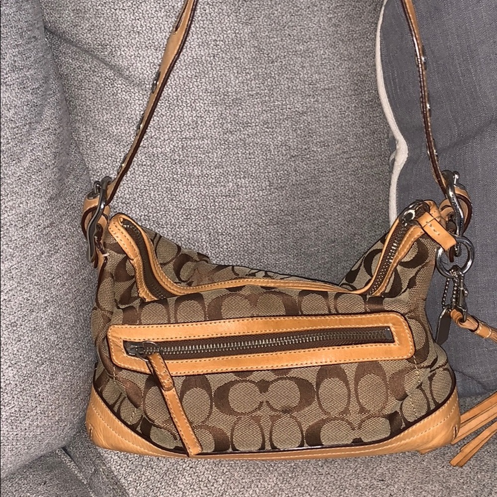 Brown Coach shoulder purse